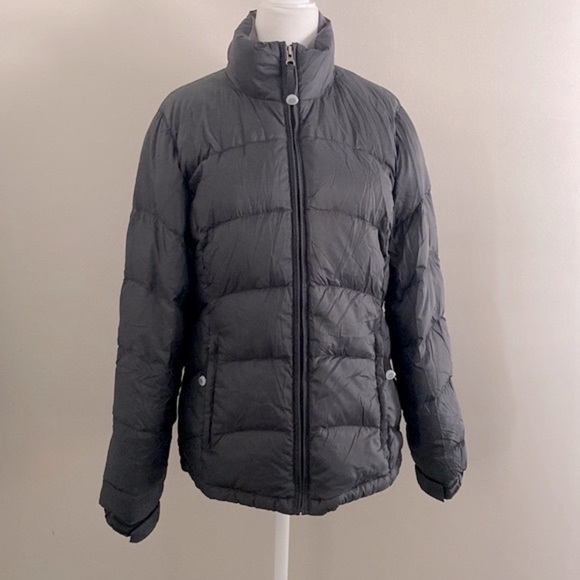 L.L. Bean Gray goose down puffer coat - Picture 1 of 8